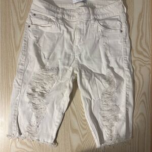 Guess Chic Cream Denim Shorts